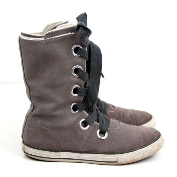Converse Chuck Taylor All-Star GRAY SUEDE LACE UP HIGHT TOP SNEAKERS SHOES Sz 9 - Picture 3 of 10